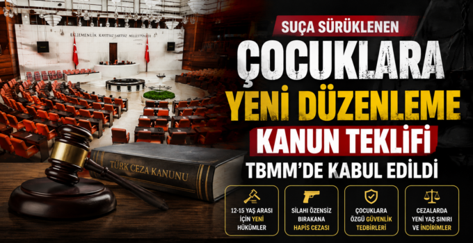 Suça sürüklenen çocuklara ilişkin düzenlemeleri içeren kanun teklifi TBMM Genel Kurulunda kabul edildi