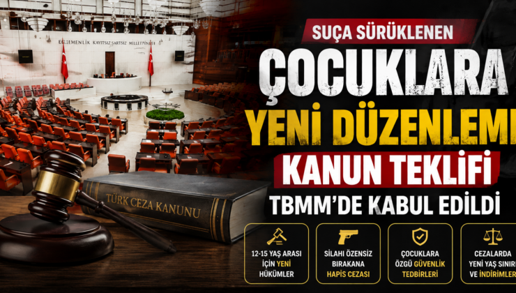 Suça sürüklenen çocuklara ilişkin düzenlemeleri içeren kanun teklifi TBMM Genel Kurulunda kabul edildi