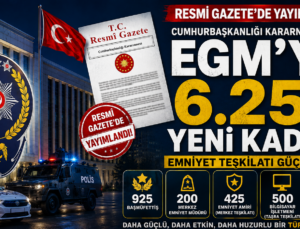 Emniyet Genel Müdürlüğü’ne 6250 Kadro Açıklandı!