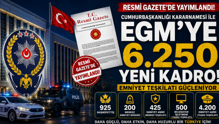 Emniyet Genel Müdürlüğü’ne 6250 Kadro Açıklandı!