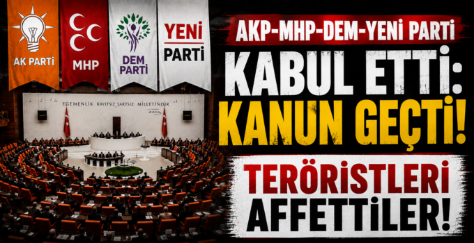 AKP-MHP-DEM-YENİ PARTİ KABUL ETTİ: KANUN GEÇTİ! TERÖRİSTLERİ AFFETTİLER!